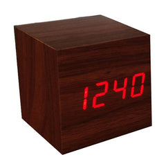 Multicolor Sound Control Wood LED Alarm Clock