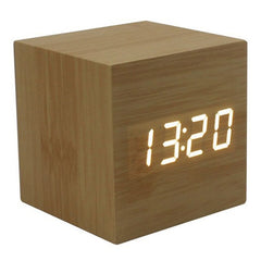 Multicolor Sound Control Wood LED Alarm Clock